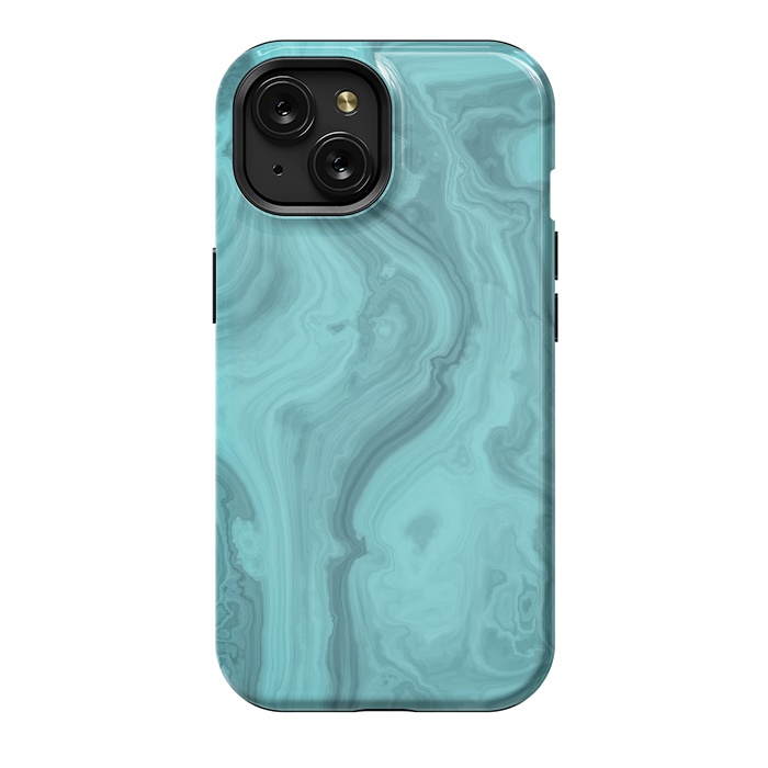 iPhone 15 StrongFit Turquoise Marble 2 by Andrea Haase