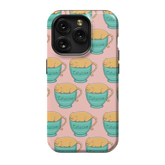 iPhone 15 Pro StrongFit Catuccino Pattern 2 by Coffee Man
