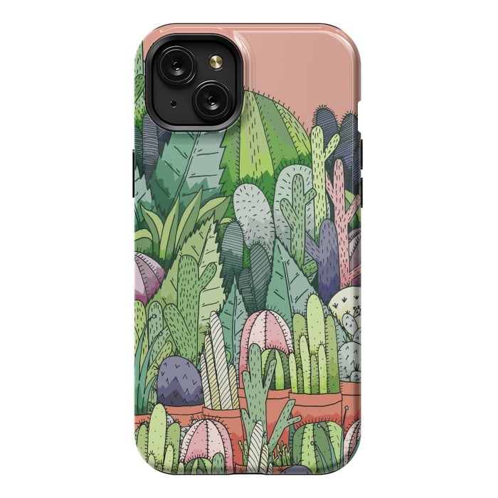iPhone 15 Plus StrongFit Cactus Garden by Steve Wade (Swade)