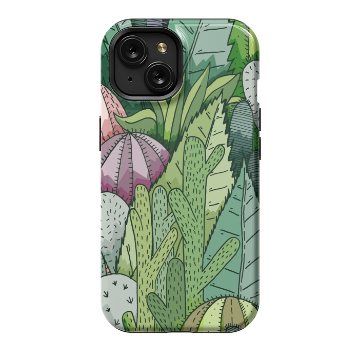iPhone 15 StrongFit Cactus Garden by Steve Wade (Swade)