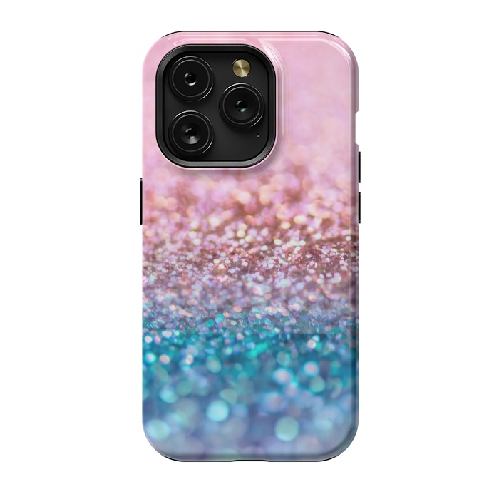 iPhone 15 Pro StrongFit Teal and Rose Gold Glitter Dance by  Utart
