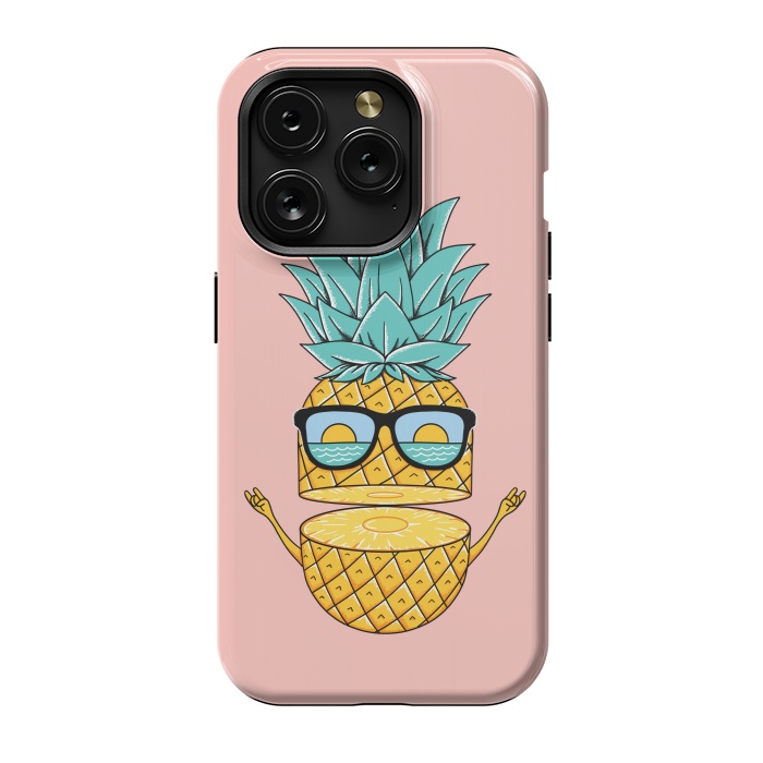 iPhone 15 Pro StrongFit Pineapple Sunglasses Pink by Coffee Man