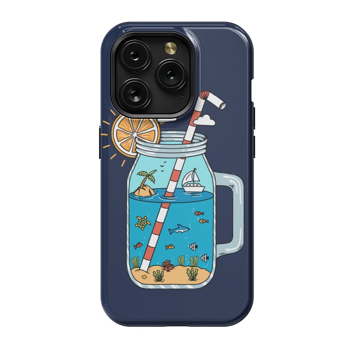 iPhone 15 Pro StrongFit Drink Landscape Blue by Coffee Man