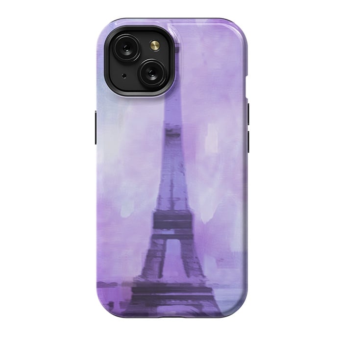 iPhone 15 StrongFit Purple Paris Watercolor  by Andrea Haase