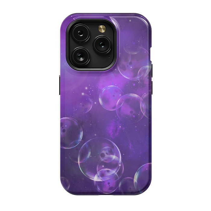 iPhone 15 Pro StrongFit Surreal Purple Bubbles by Andrea Haase