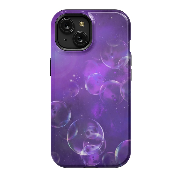 iPhone 15 StrongFit Surreal Purple Bubbles by Andrea Haase