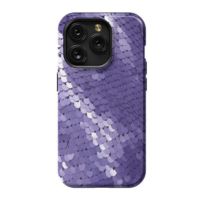 iPhone 15 Pro StrongFit Shiny Purple Sequins  by Andrea Haase