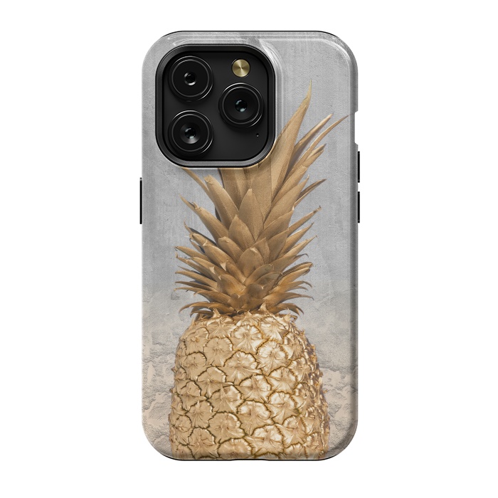 iPhone 15 Pro StrongFit Gold Pineapple and Marble by  Utart