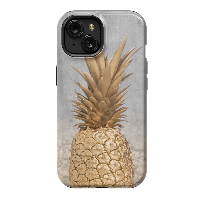 iPhone 15 StrongFit Gold Pineapple and Marble by  Utart
