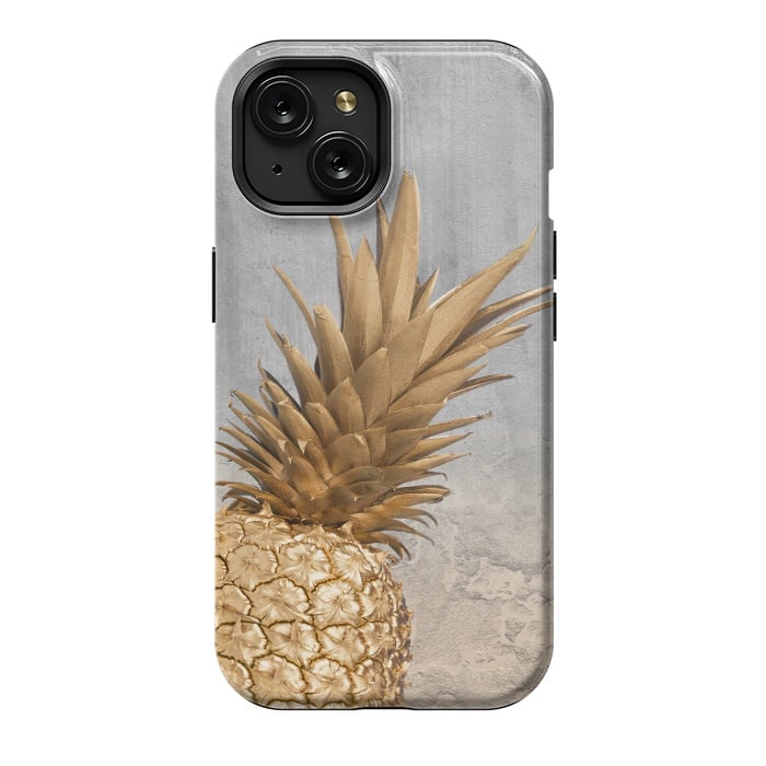 iPhone 15 StrongFit Gold Aloha Pineapple  by  Utart