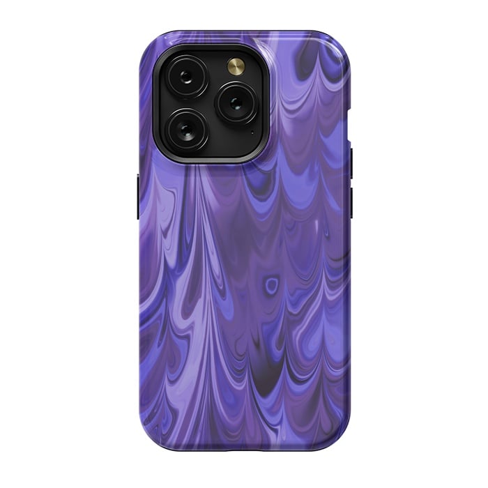 iPhone 15 Pro StrongFit Purple Faux Marble 2 by Andrea Haase