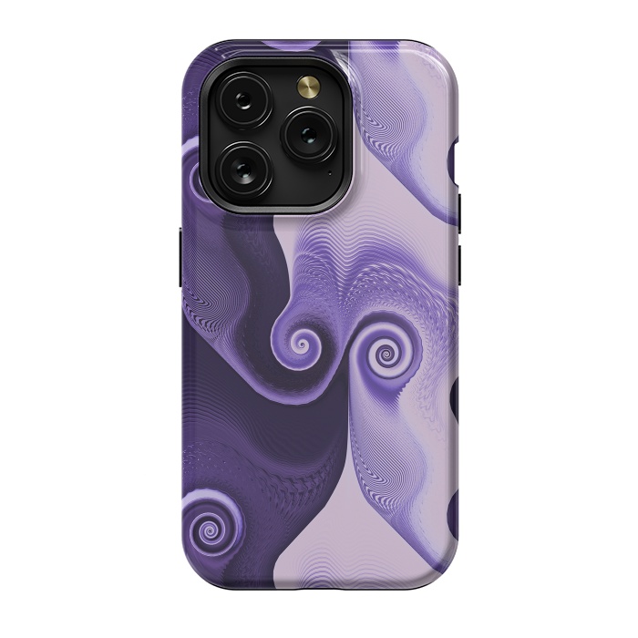 iPhone 15 Pro StrongFit Fancy Purple Spirals by Andrea Haase
