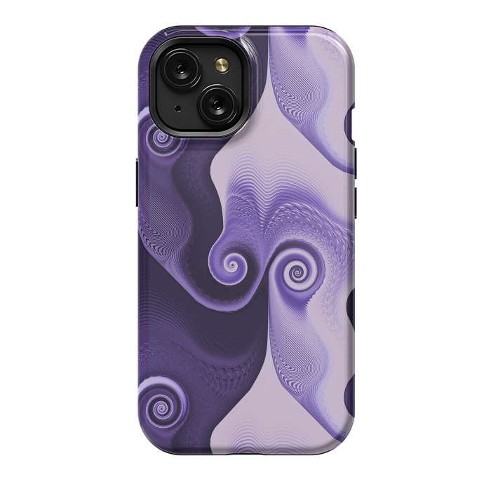 iPhone 15 StrongFit Fancy Purple Spirals by Andrea Haase