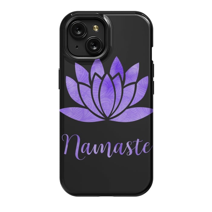 iPhone 15 StrongFit Namaste Lotus Flower by Andrea Haase