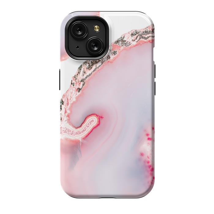 iPhone 15 StrongFit Pink Agate Slices by  Utart