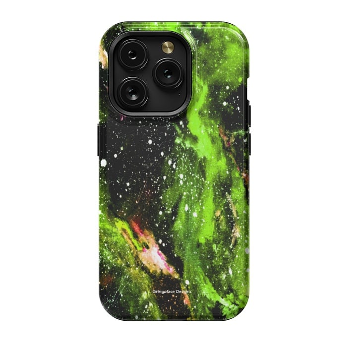iPhone 15 Pro StrongFit Green Galaxy by Gringoface Designs