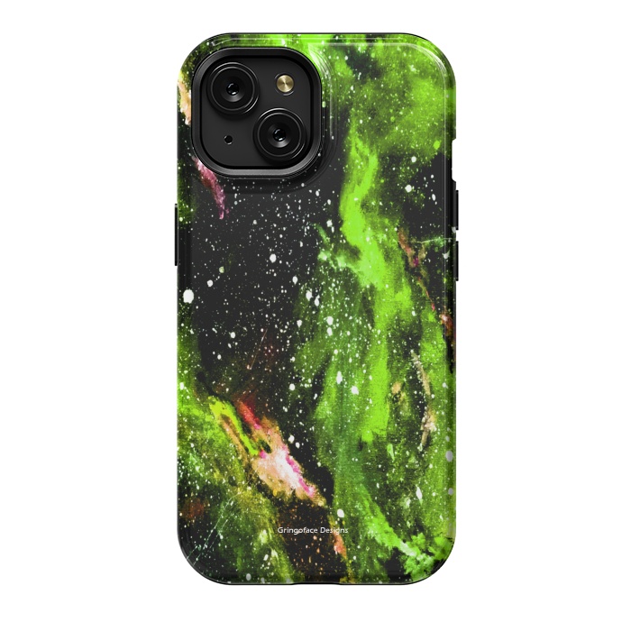 iPhone 15 StrongFit Green Galaxy by Gringoface Designs