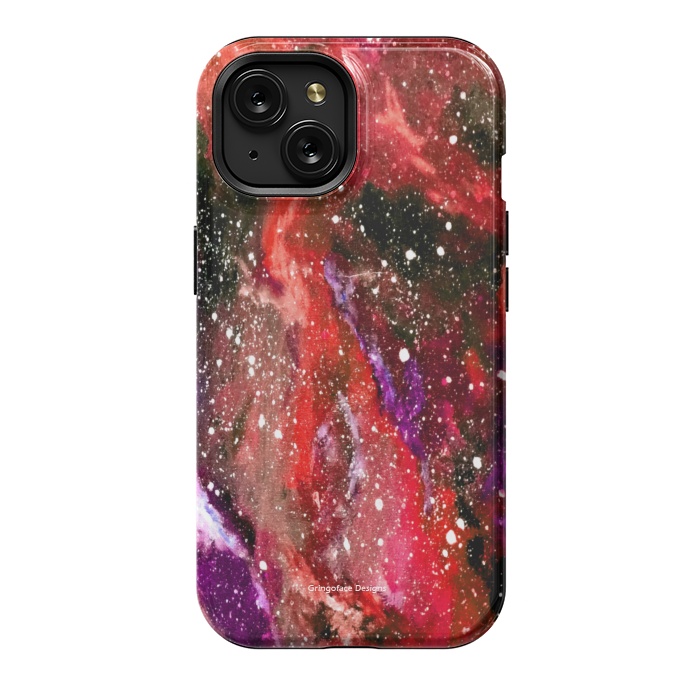 iPhone 15 StrongFit Red Galaxy by Gringoface Designs