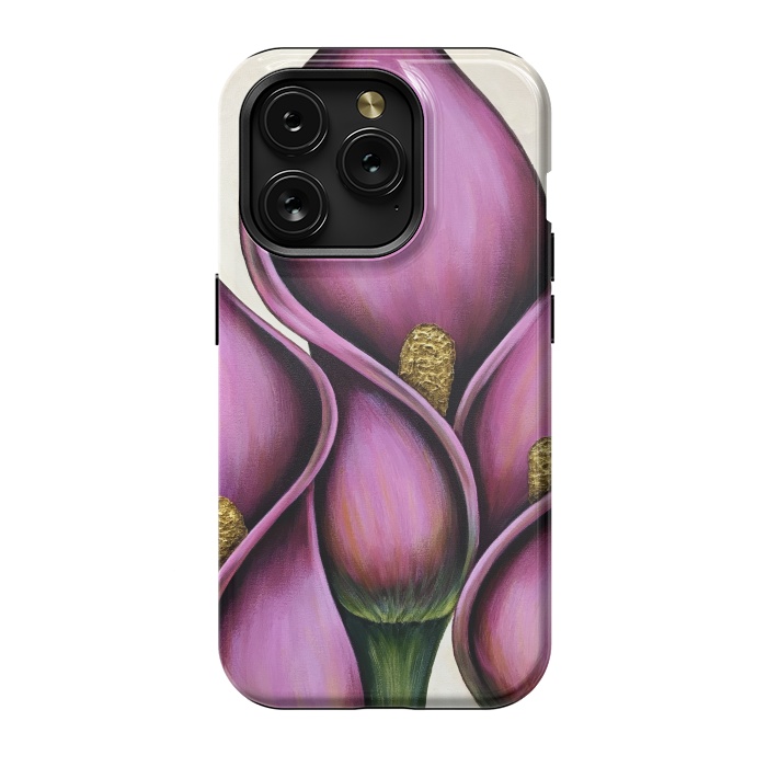 iPhone 15 Pro StrongFit New Pink Calla Lilies by Denise Cassidy Wood