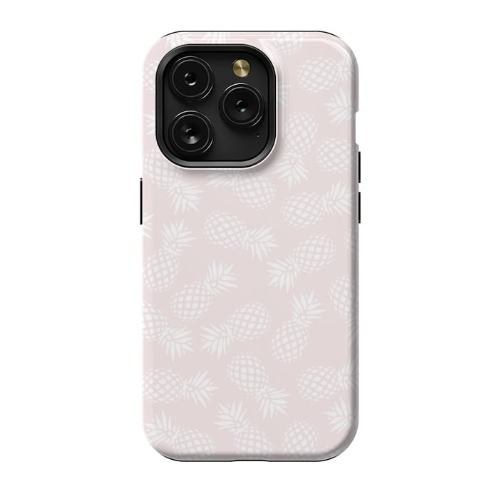 iPhone 15 Pro StrongFit Pineapple pattern on pink 022 by Jelena Obradovic