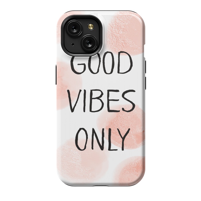 iPhone 15 StrongFit Good Vibes Only - Rose Gold Polka Dots by  Utart