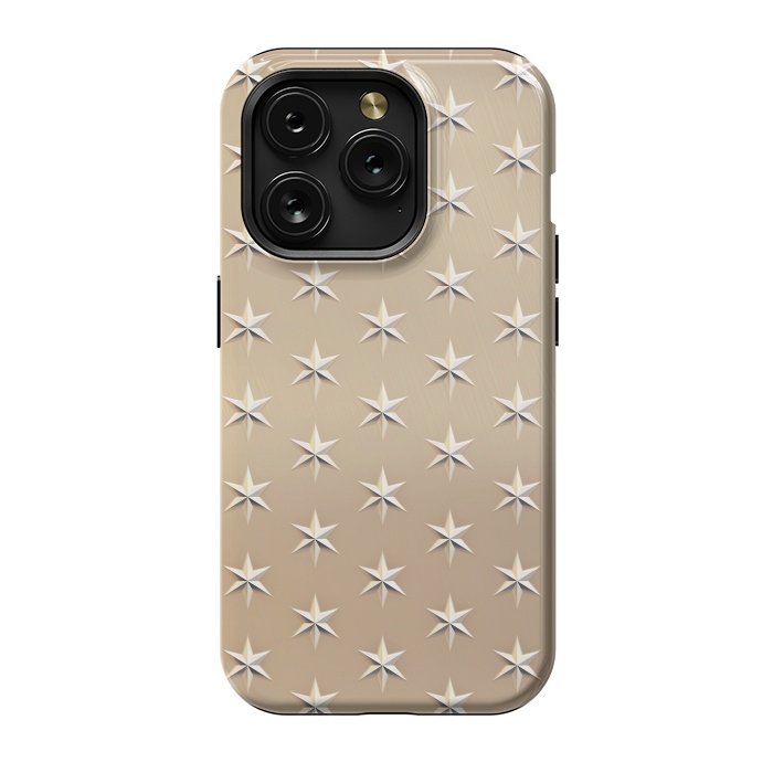 iPhone 15 Pro StrongFit Silver Stars On  Gold by Andrea Haase