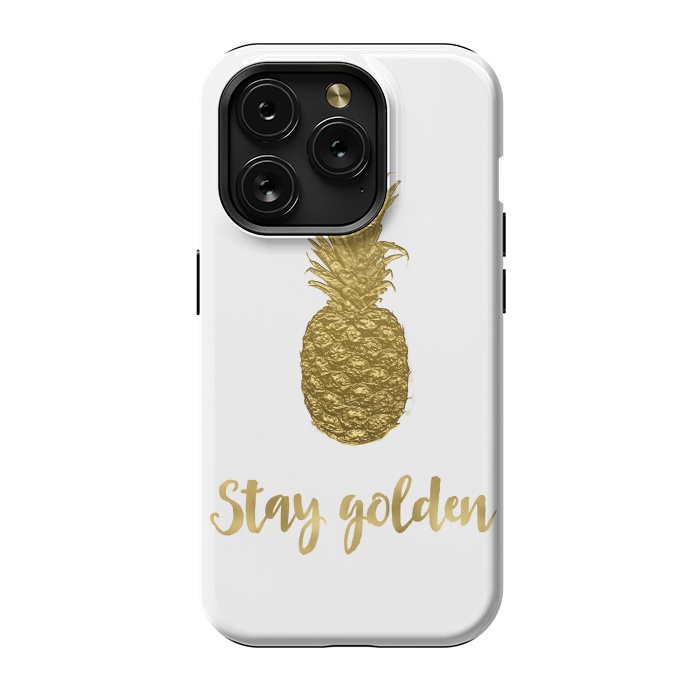 iPhone 15 Pro StrongFit Stay Golden Precious Pineapple by Andrea Haase