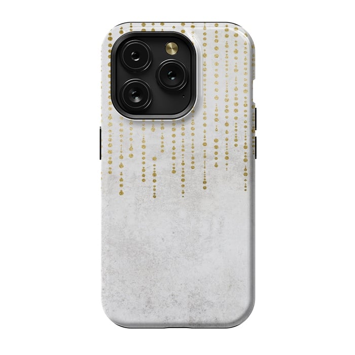 iPhone 15 Pro StrongFit Golden Rhinestone Embellishment by Andrea Haase