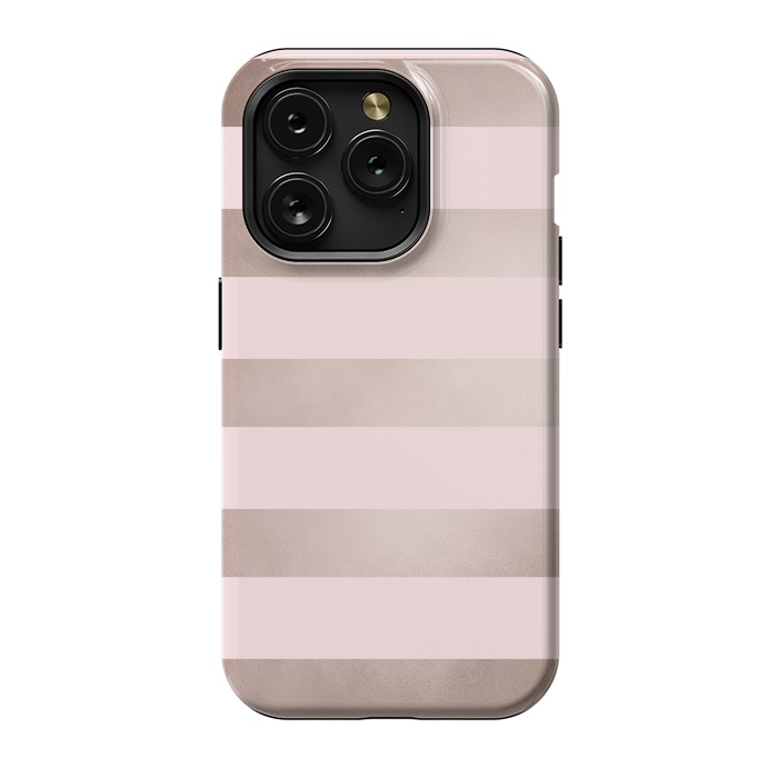 iPhone 15 Pro StrongFit Rose Gold Copper Stripes Pattern by  Utart