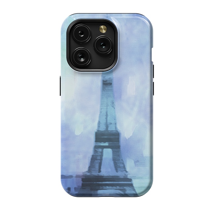 iPhone 15 Pro StrongFit Blue Paris Watercolor  by Andrea Haase