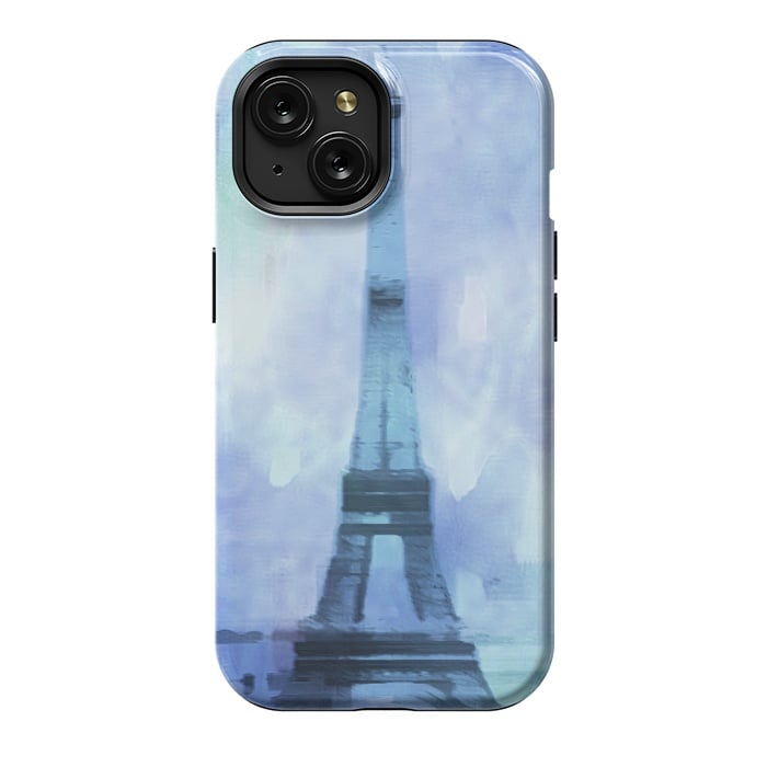 iPhone 15 StrongFit Blue Paris Watercolor  by Andrea Haase