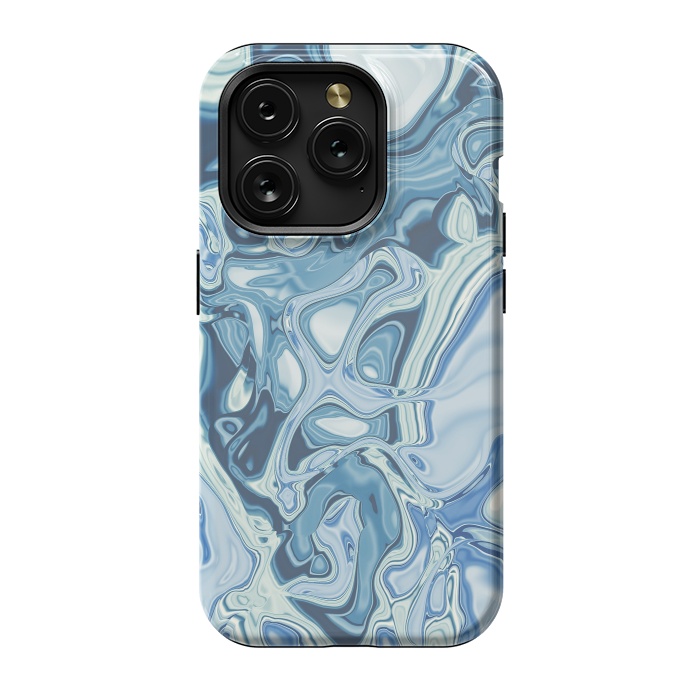 iPhone 15 Pro StrongFit Blue Liquid Marble 2 by Andrea Haase