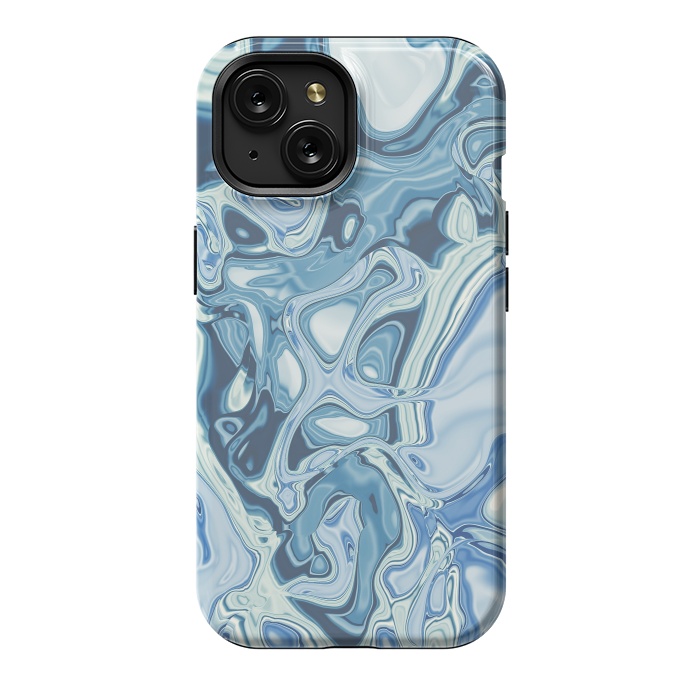 iPhone 15 StrongFit Blue Liquid Marble 2 by Andrea Haase