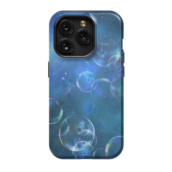 iPhone 15 Pro StrongFit Surreal Blue Bubbles by Andrea Haase