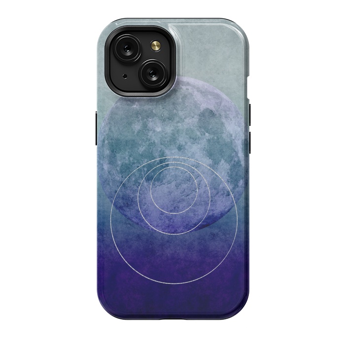 iPhone 15 StrongFit Blue Abstract Moon by Andrea Haase
