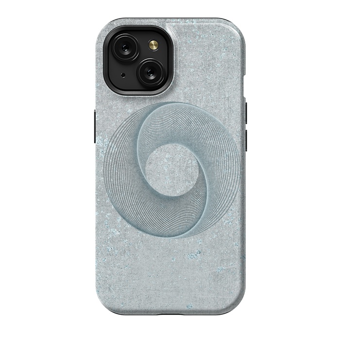 iPhone 15 StrongFit Teal Line Art Circle  by Andrea Haase