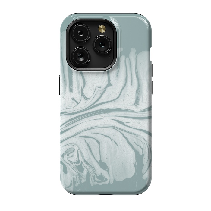 iPhone 15 Pro StrongFit Teal Liquid Paint by Andrea Haase