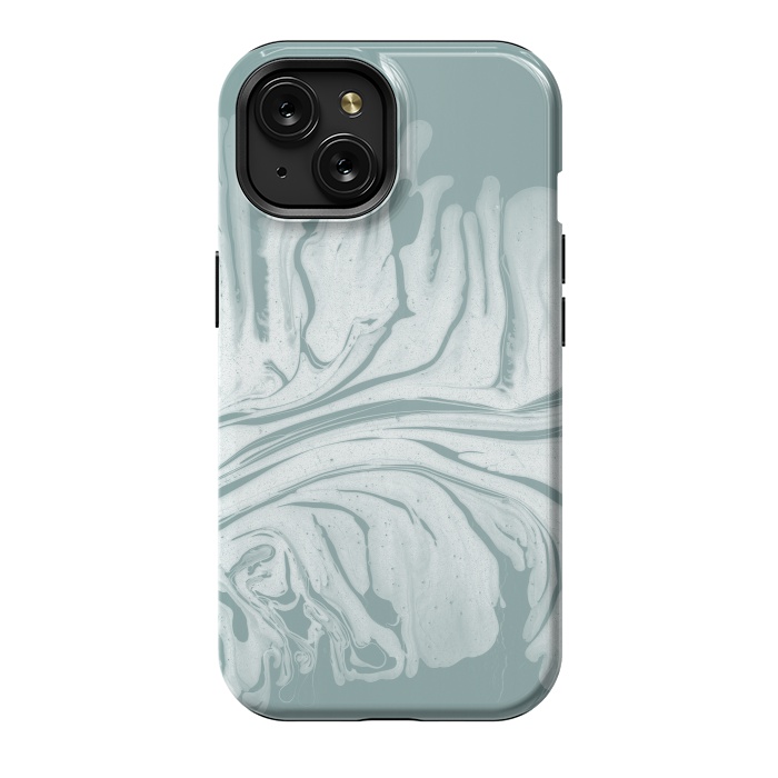 iPhone 15 StrongFit Teal Liquid Paint by Andrea Haase
