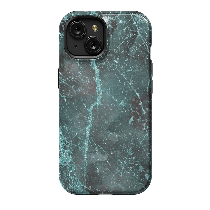 iPhone 15 StrongFit Glamorous Turquoise Glitter 2 by Andrea Haase