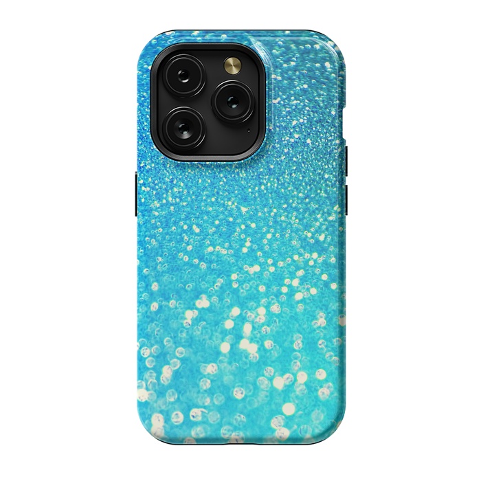 iPhone 15 Pro StrongFit Ocean Teal Blue Glitter by  Utart