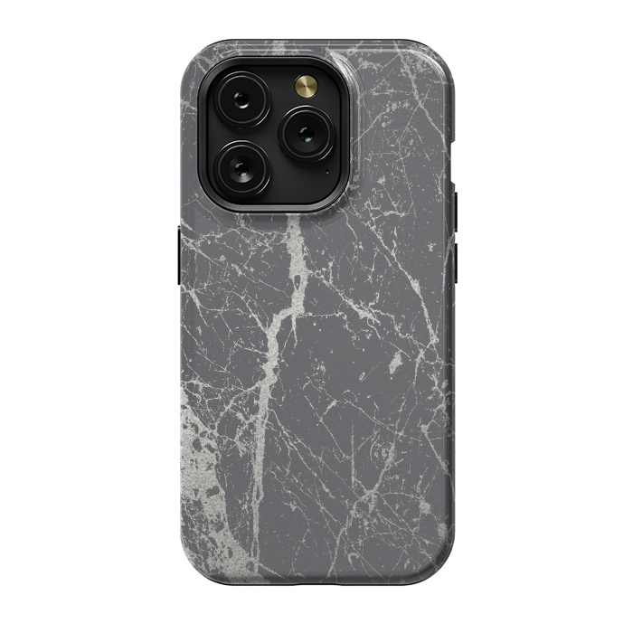 iPhone 15 Pro StrongFit Elegant Silver Marble 2 by Andrea Haase