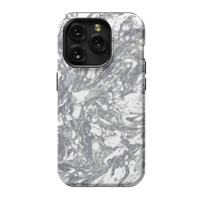 iPhone 15 Pro StrongFit Grey Blue Marble by Andrea Haase