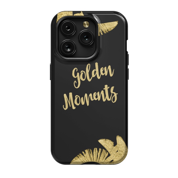 iPhone 15 Pro StrongFit Golden Moments Palm Leaves by Andrea Haase