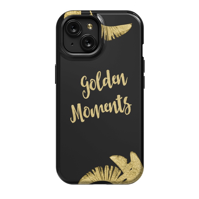 iPhone 15 StrongFit Golden Moments Palm Leaves by Andrea Haase