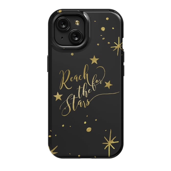 iPhone 15 StrongFit Reach For The Stars Golden Quote by Andrea Haase