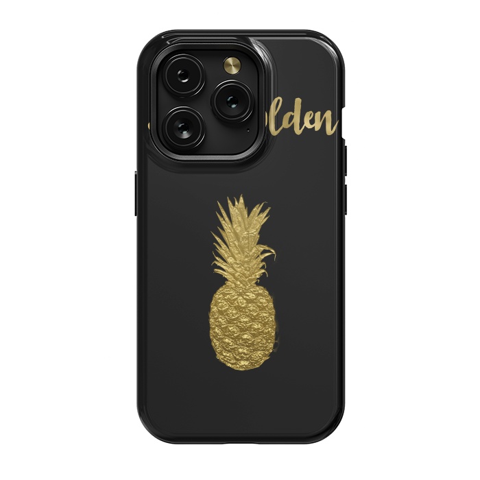 iPhone 15 Pro StrongFit Stay Golden Precious Tropical Pineapple by Andrea Haase