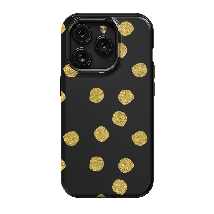 iPhone 15 Pro StrongFit Golden Glamour Dots by Andrea Haase