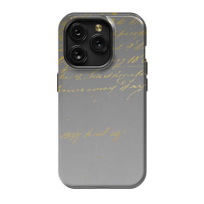 iPhone 15 Pro StrongFit Golden Handwriting by Andrea Haase
