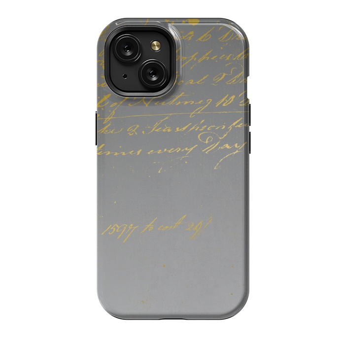 iPhone 15 StrongFit Golden Handwriting by Andrea Haase