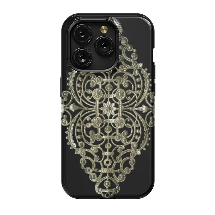 iPhone 15 Pro StrongFit Golden Ornamental Jewelry by Andrea Haase